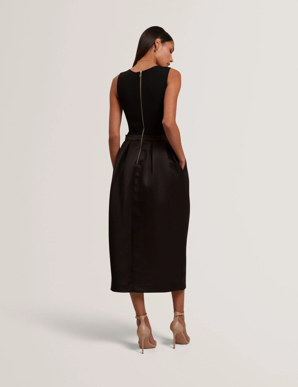 Ted Baker Verinie Rose Print Sleeveless Midi Dress | Black – alternate view 2