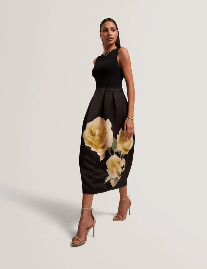 Ted Baker Verinie Rose Print Sleeveless Midi Dress | Black – alternate view 4