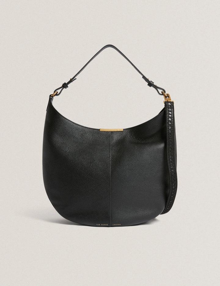 Ted Baker Ammilia Bar Detail Slouchy Hobo Bag | Black