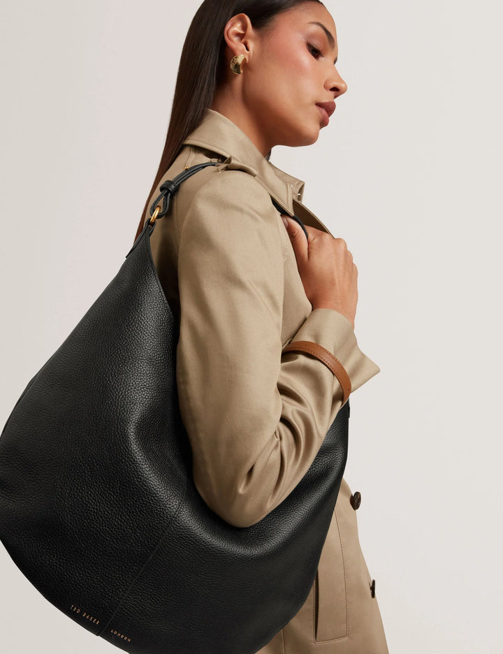Ted Baker Ammilia Bar Detail Slouchy Hobo Bag | Black