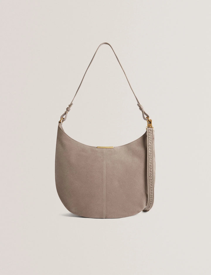 Ted Baker Ammilia Bar Detail Slouchy Hobo Bag | Taupe