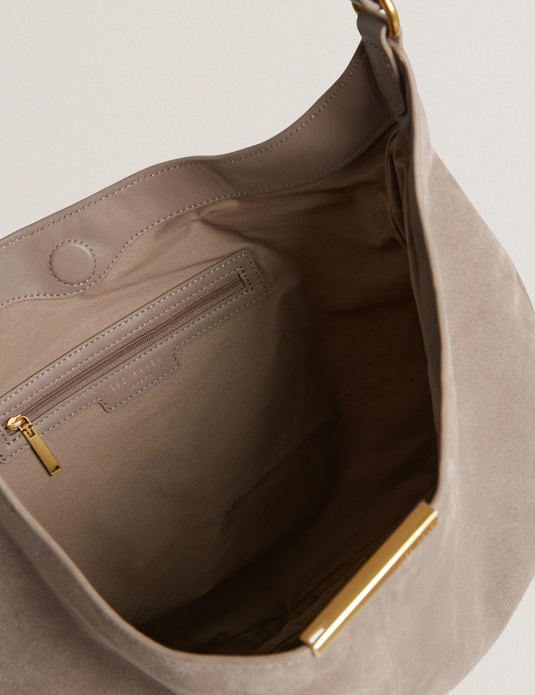 Ted Baker Ammilia Bar Detail Slouchy Hobo Bag | Taupe