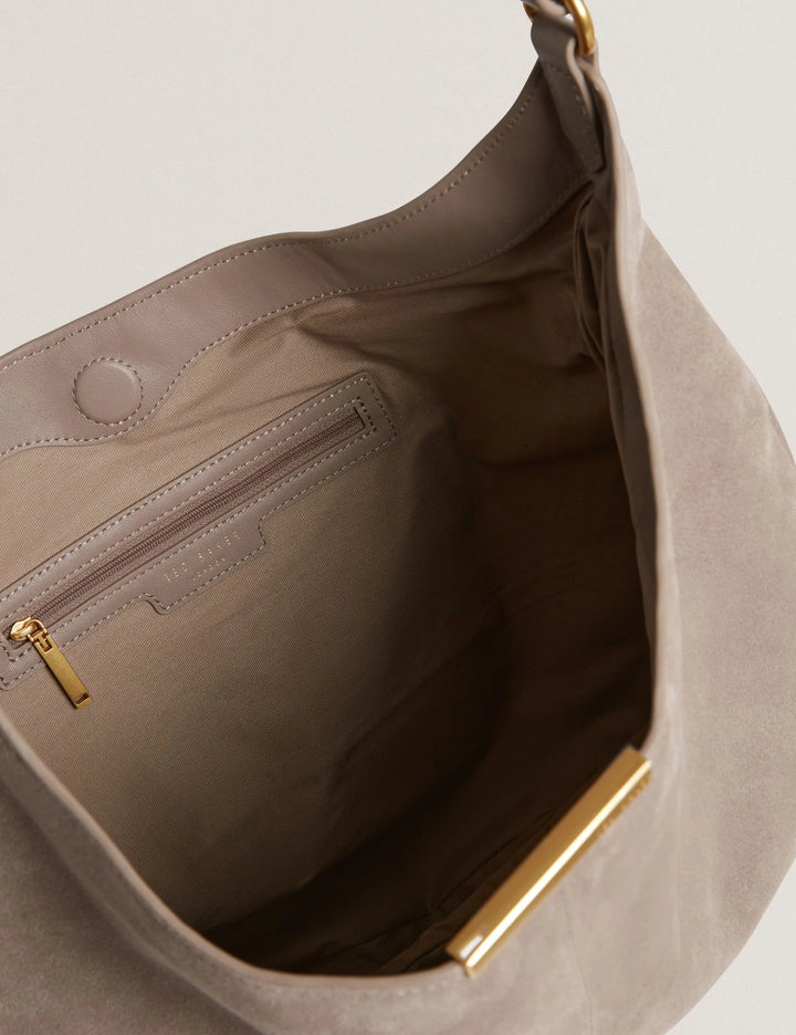 Ted Baker Ammilia Bar Detail Slouchy Hobo Bag | Taupe