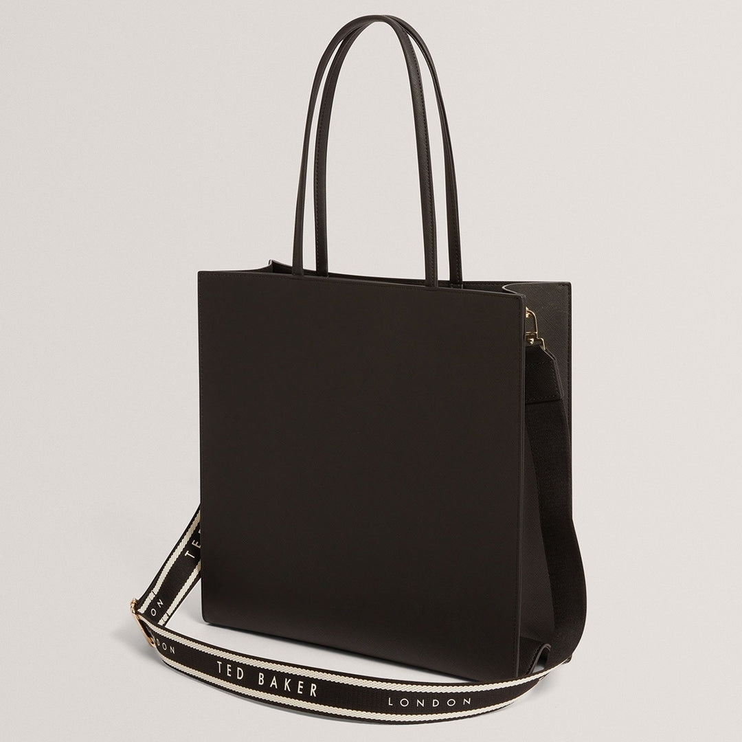 Ted Baker Iconny Μεγάλη Τσάντα Shopper με Ιμάντα | Μαύρο