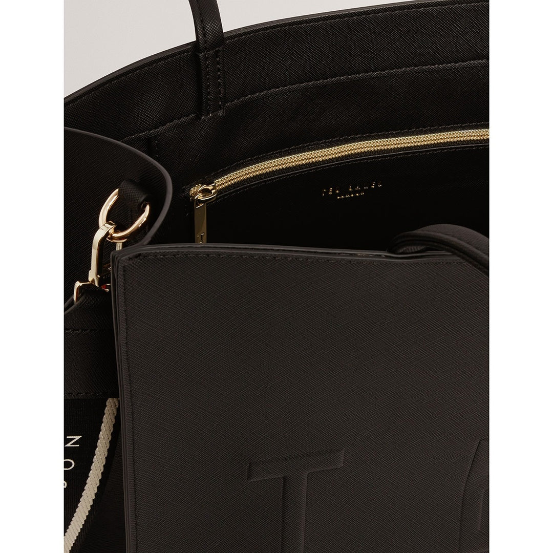 Ted Baker Iconny Μεγάλη Τσάντα Shopper με Ιμάντα | Μαύρο