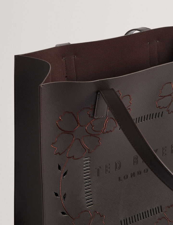 Ted Baker Rowcon Embroidery Large Icon Tote Bag | Chocolate