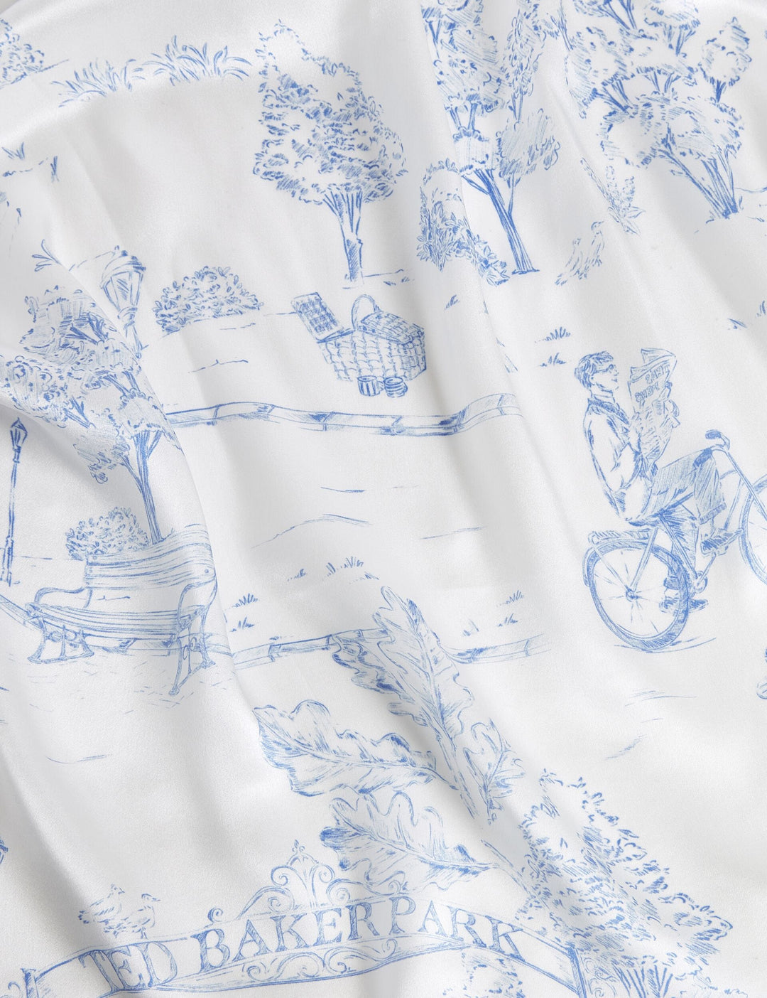 Ted Baker Mauvie Park Print Pure Silk Square Scarf | White