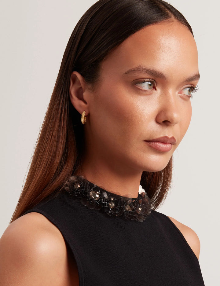 Ted Baker Sivra Bodycon Midi Dress With Embellishment | Black