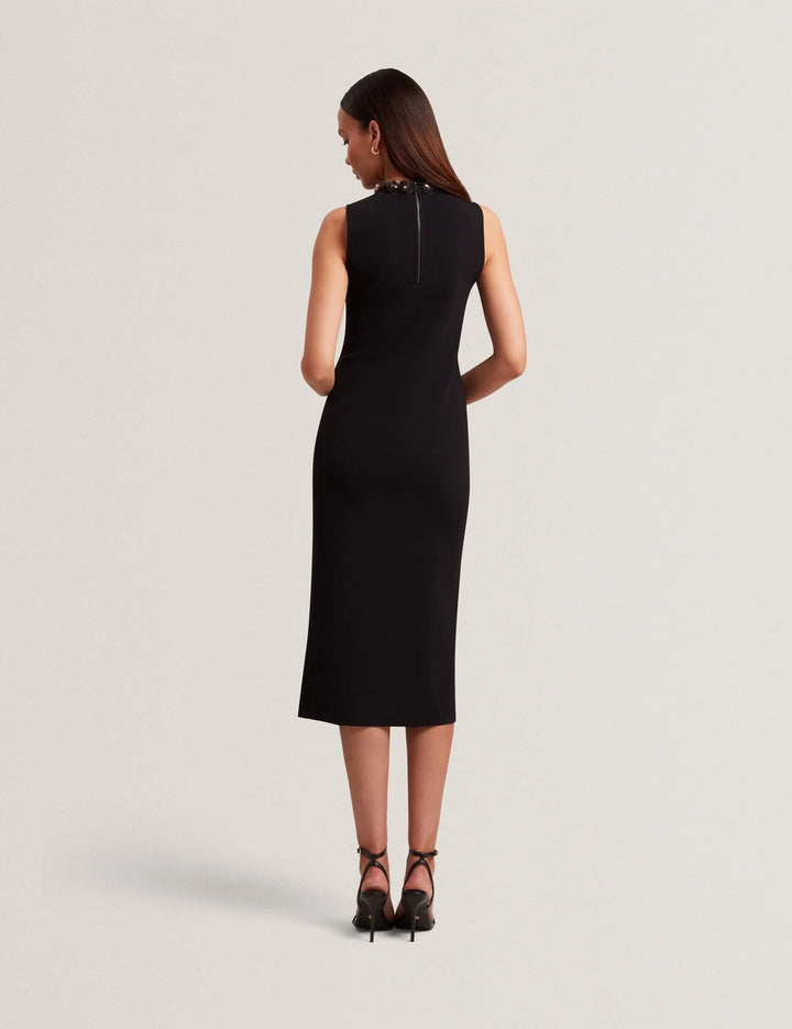 Ted Baker Sivra Bodycon Midi Dress With Embellishment | Black