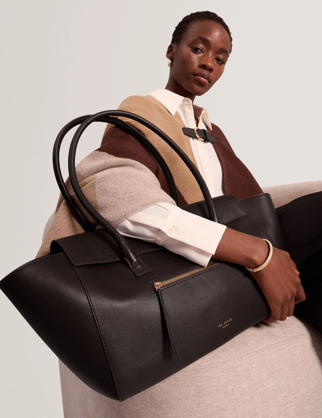 Ted Baker Toniie Casual Leather Large Tote Bag | Chocolate