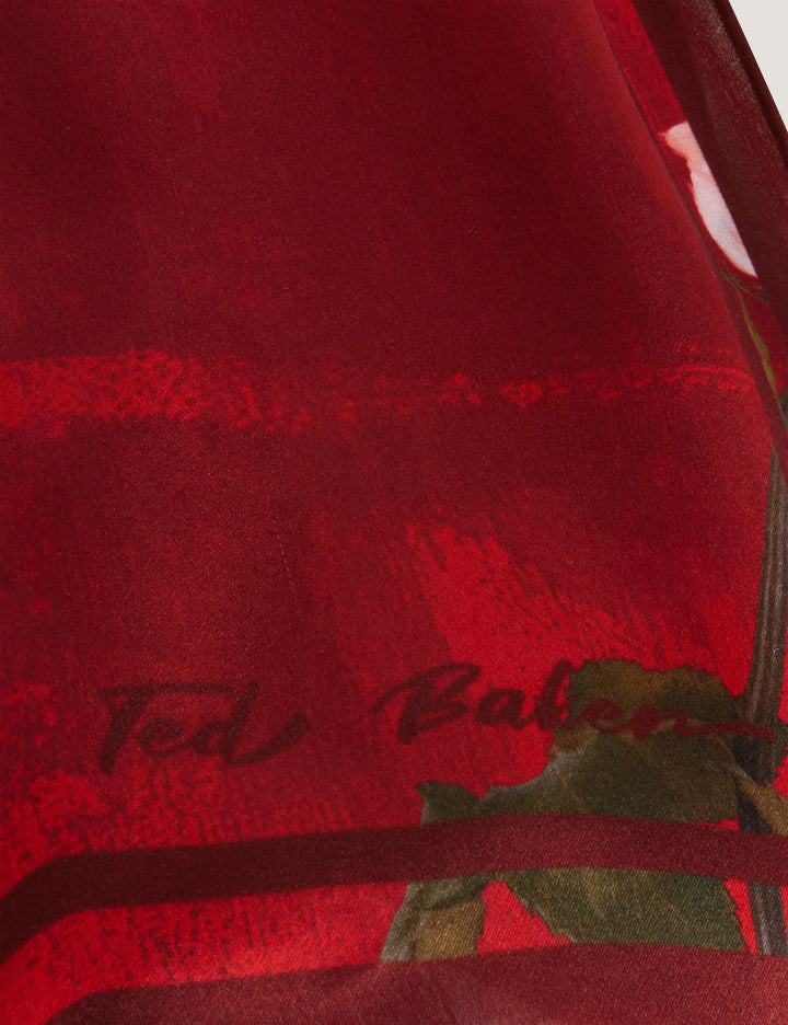 Ted Baker Elinon Square Silk Printed Scarf | Red