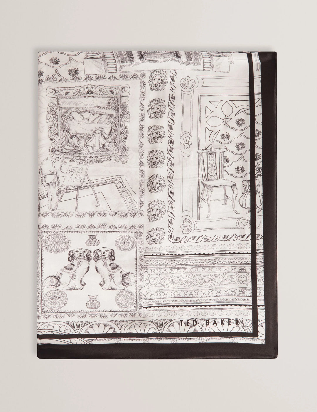 Ted Baker Nee Printed Silk Long Scarf | Ivory