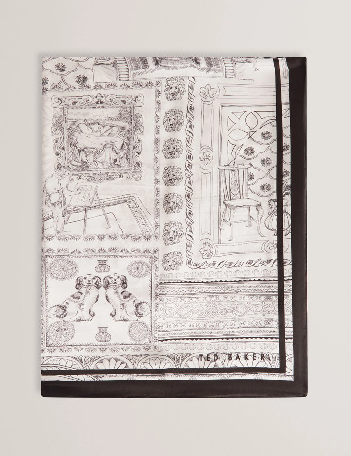 Ted Baker Nee Printed Silk Long Scarf | Ivory
