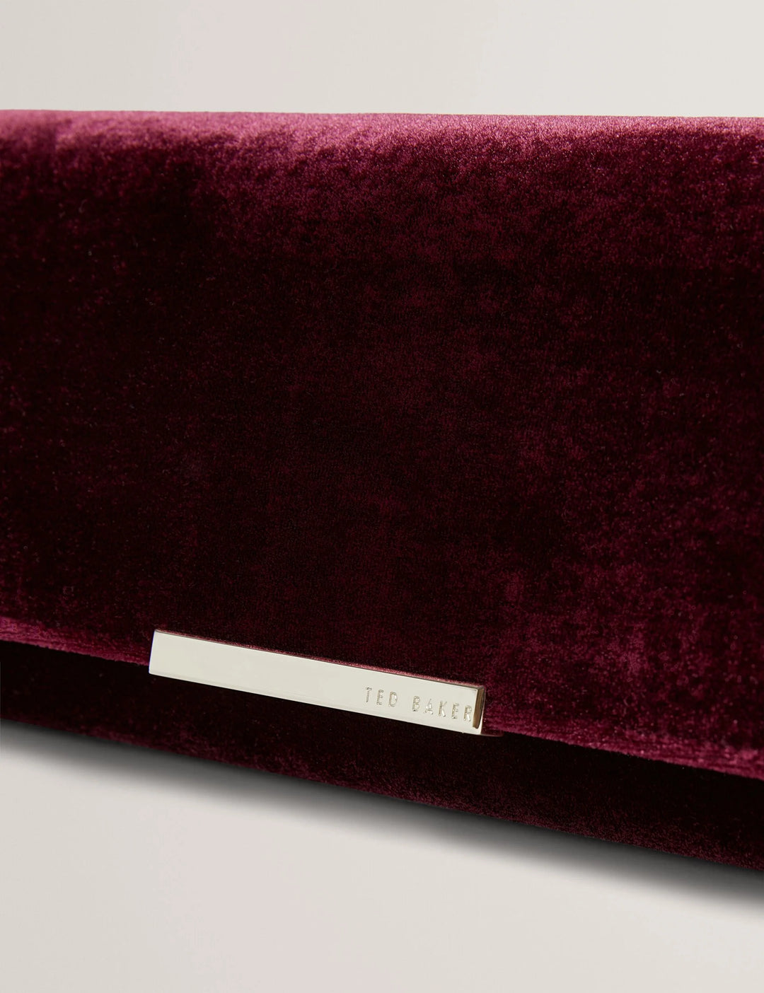 Ted Baker Maroah Velvet Elongated Evening Bag | Dark Red