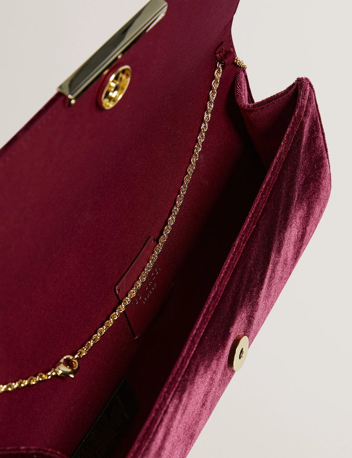 Ted Baker Maroah Velvet Elongated Evening Bag | Dark Red