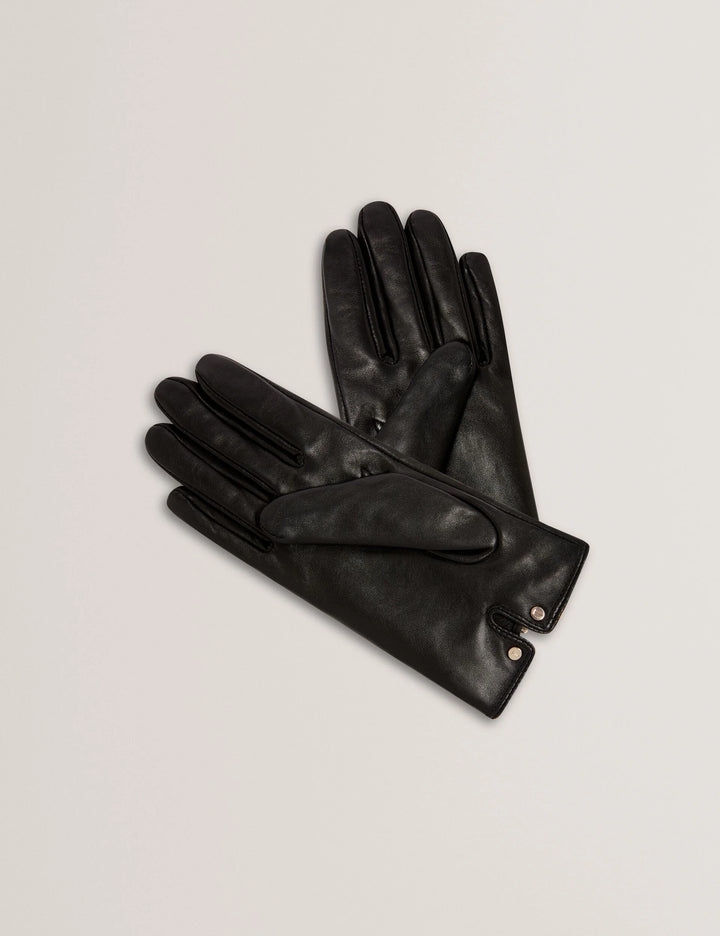 Ted Baker Rennah Leather Bow Detail Gloves | Black