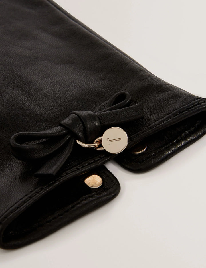 Ted Baker Rennah Leather Bow Detail Gloves | Black