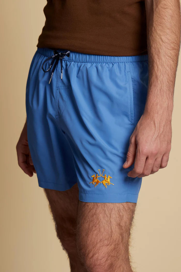 La Martina Men’s Solid Nylon Swim Shorts | Riviera Blue