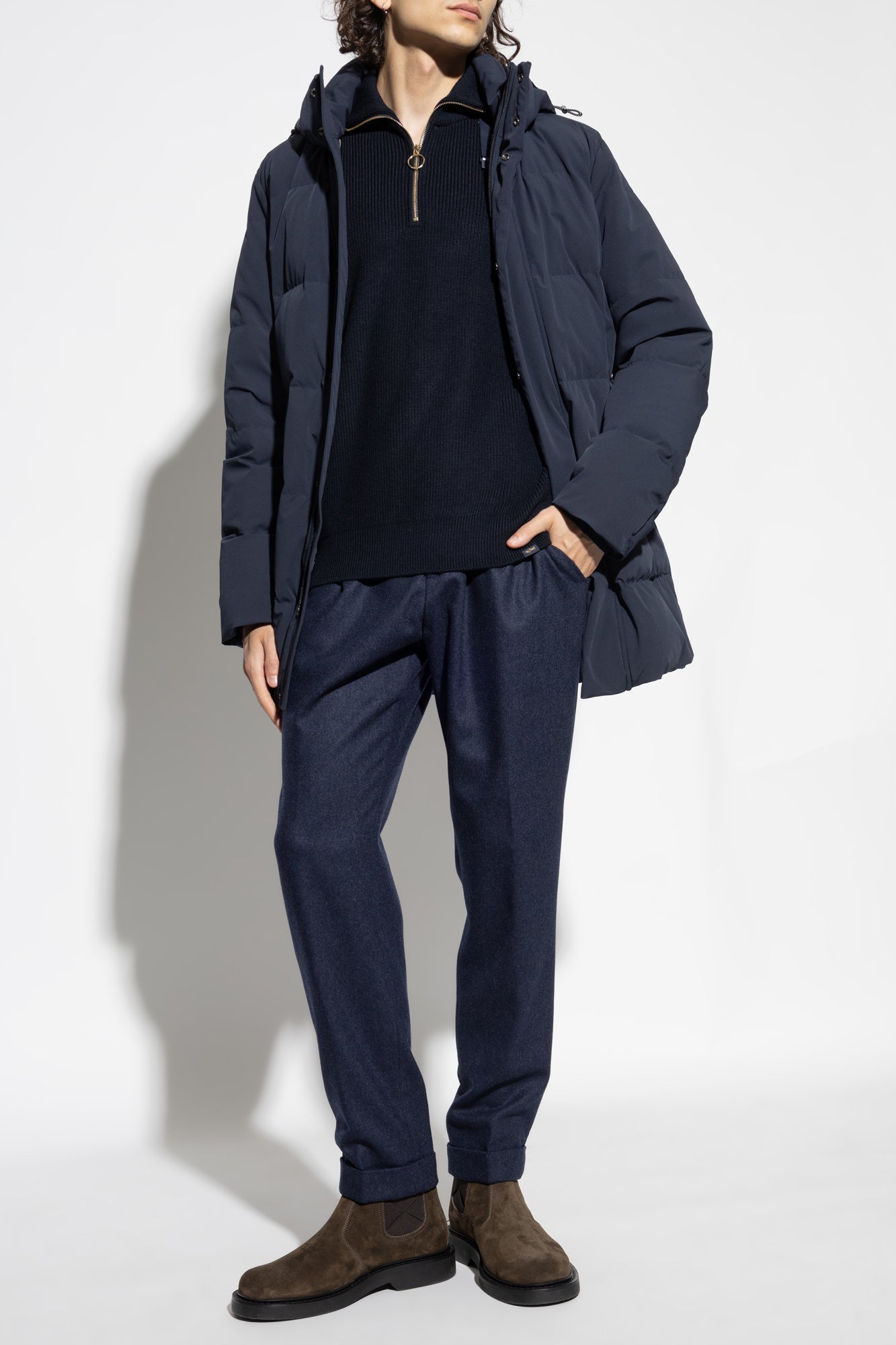 Paul & Shark Re-shark Typhoon Stretch Re-Goose Down Parka | Navy