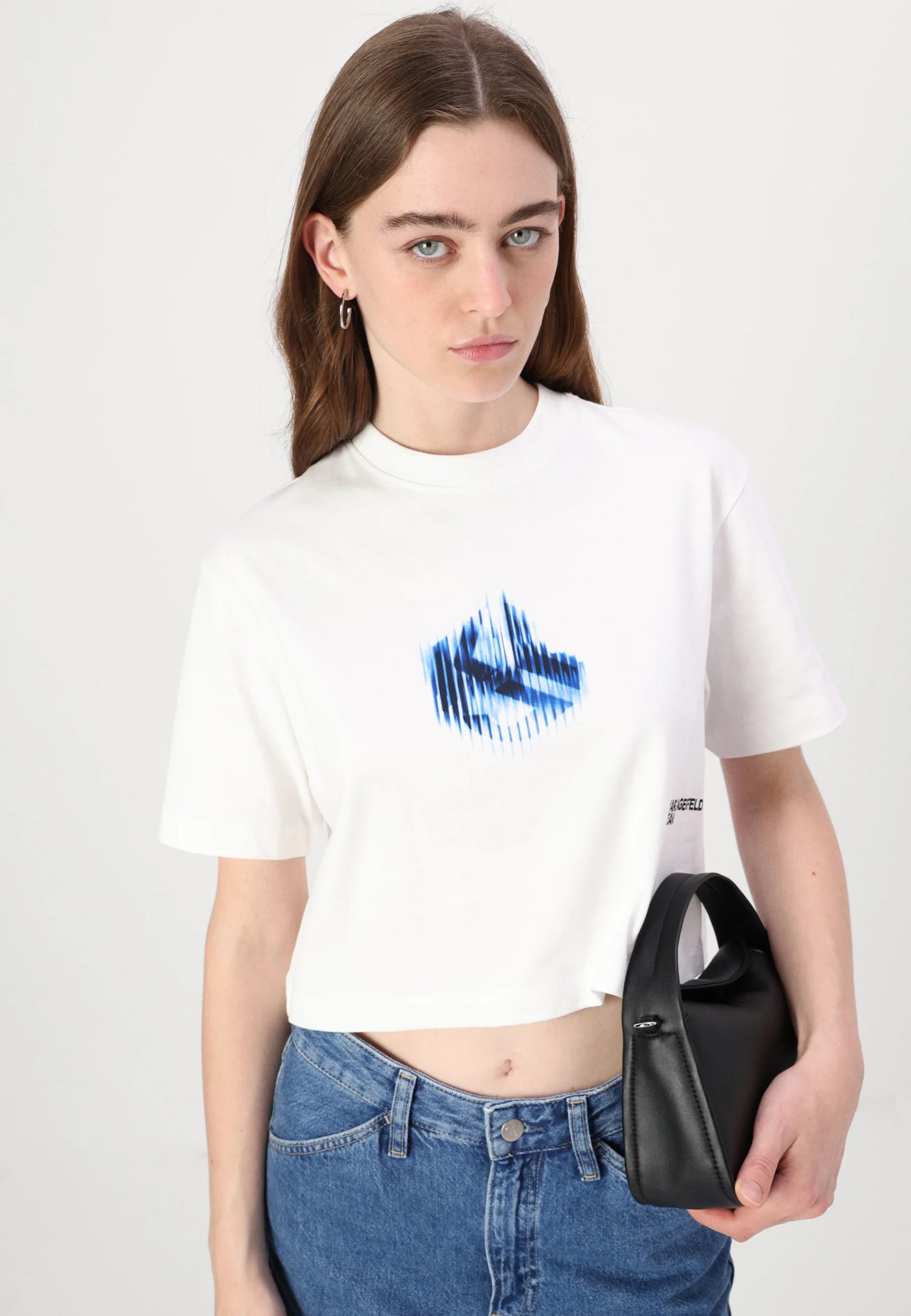 Karl Lagerfeld Boxy T-shirt με Λογότυπο | Λευκό