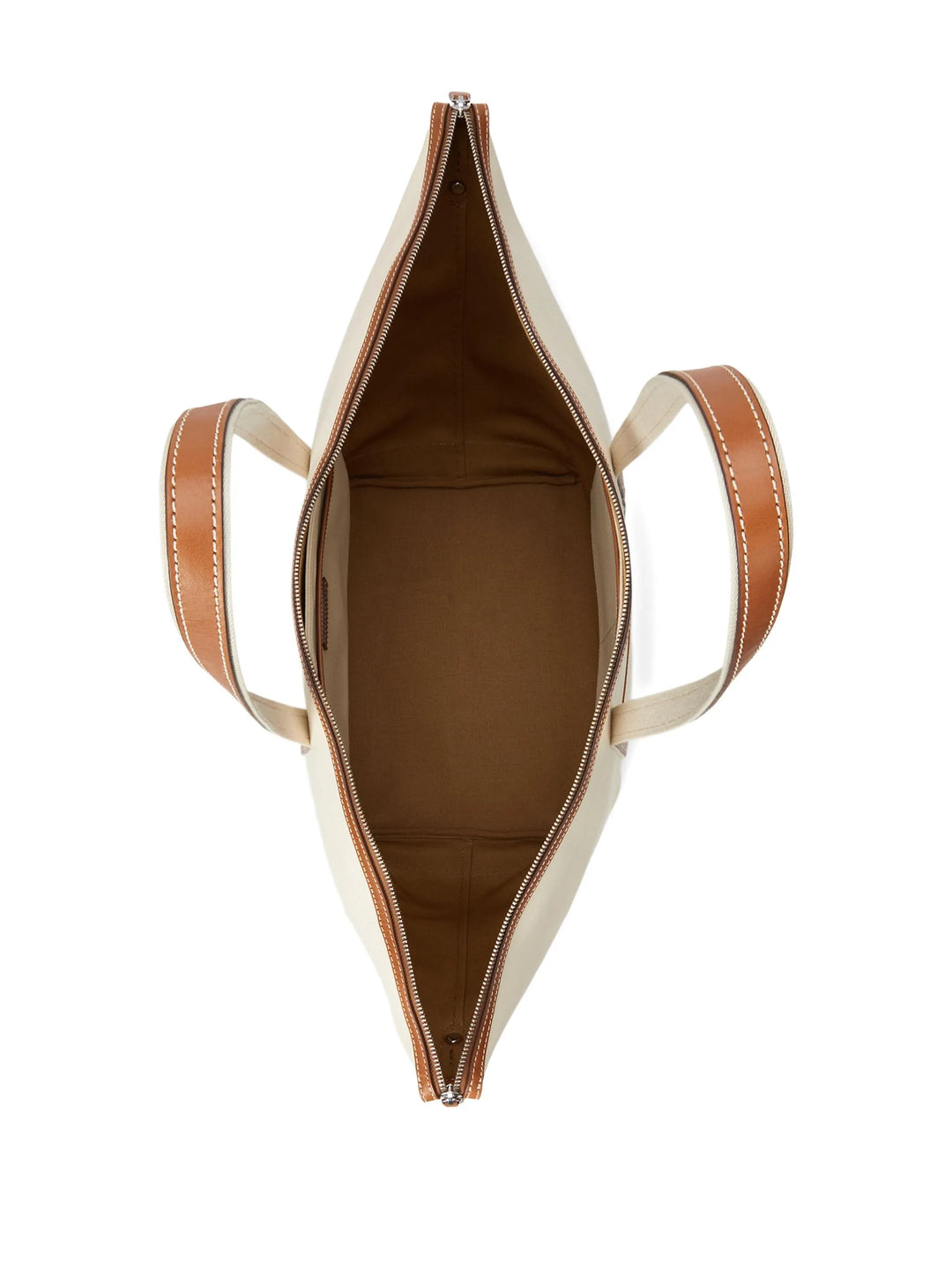 Ralph Lauren Bellport Leather-trimmed Canvas Tote Bag | Ecru/Cuoio