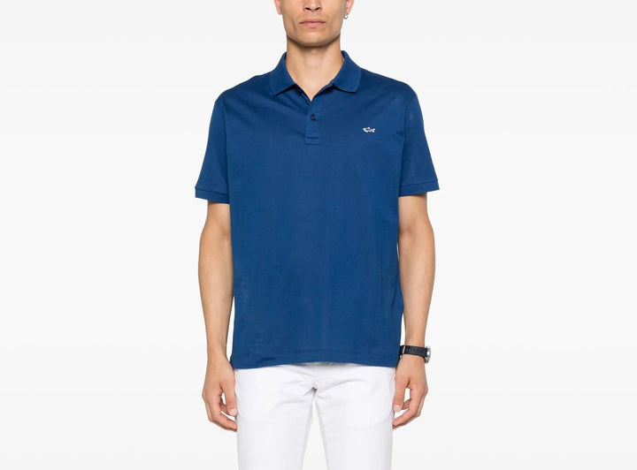 Paul & Shark Double Pique Cotton Polo | Cobalt Blue