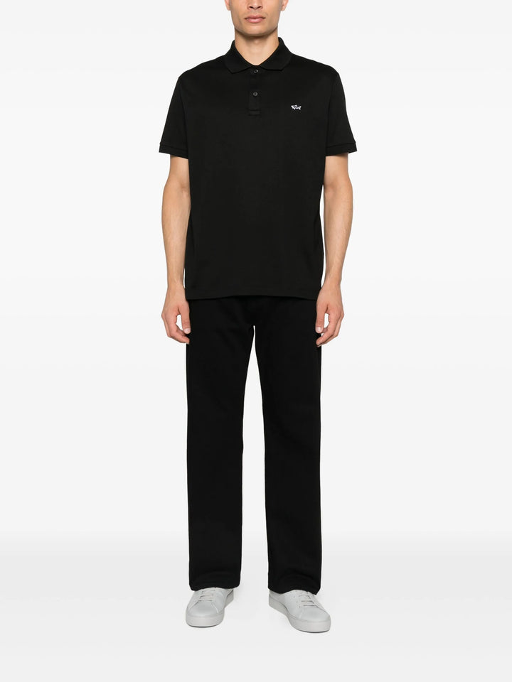 Paul & Shark Double Pique Cotton Polo | Black