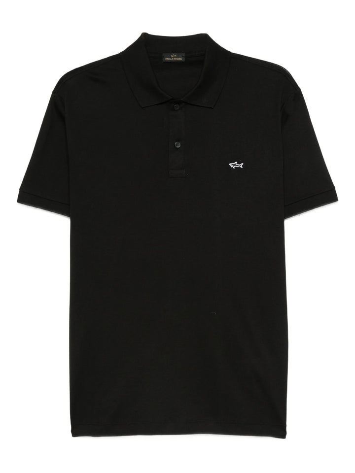 Paul & Shark Double Pique Cotton Polo | Black
