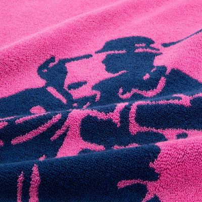 Ralph Lauren Polo Jacquard Beach Towel | Pink/Navy