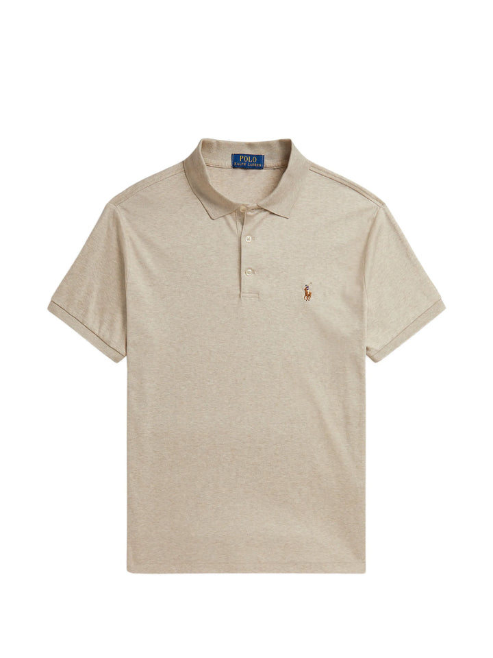 Ralph Lauren Custom Slim Fit Soft Cotton Interlock Polo Shirt | Expedition Dune