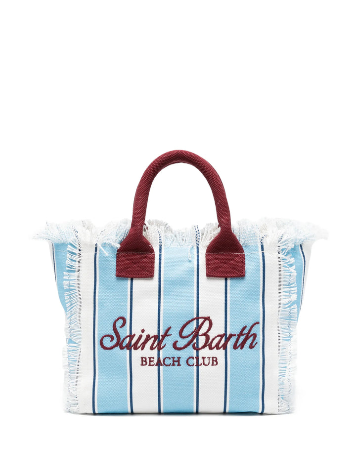 MC2 Saint Barth Vanity Cotton Canvas Tote Bag | Light Blue/White