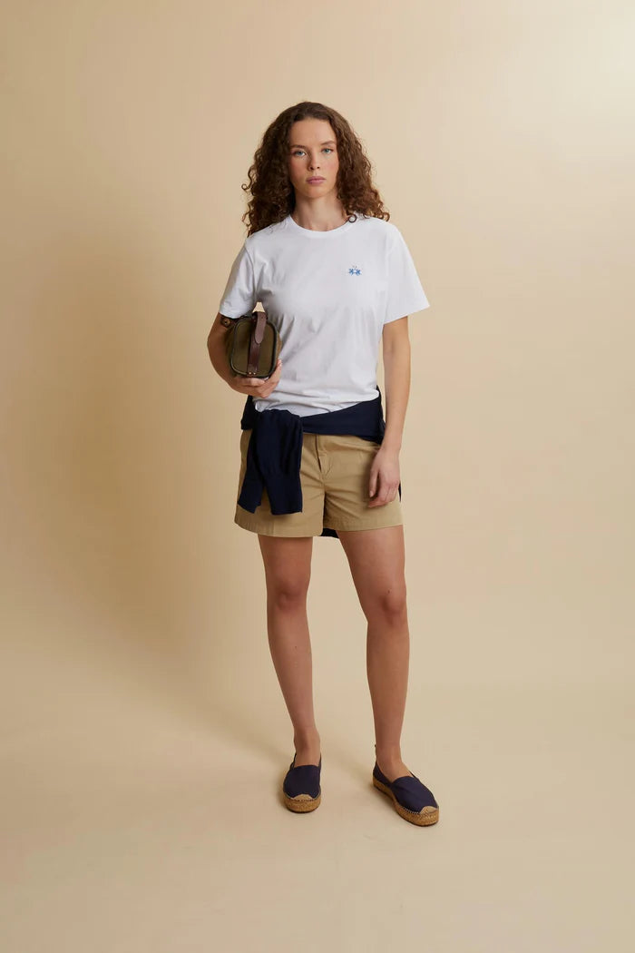 Maglietta da donna in jersey di cotone con logo La Martina | Bianca
