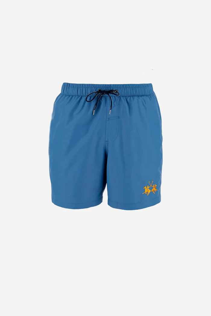 La Martina Men’s Solid Nylon Swim Shorts | Riviera Blue