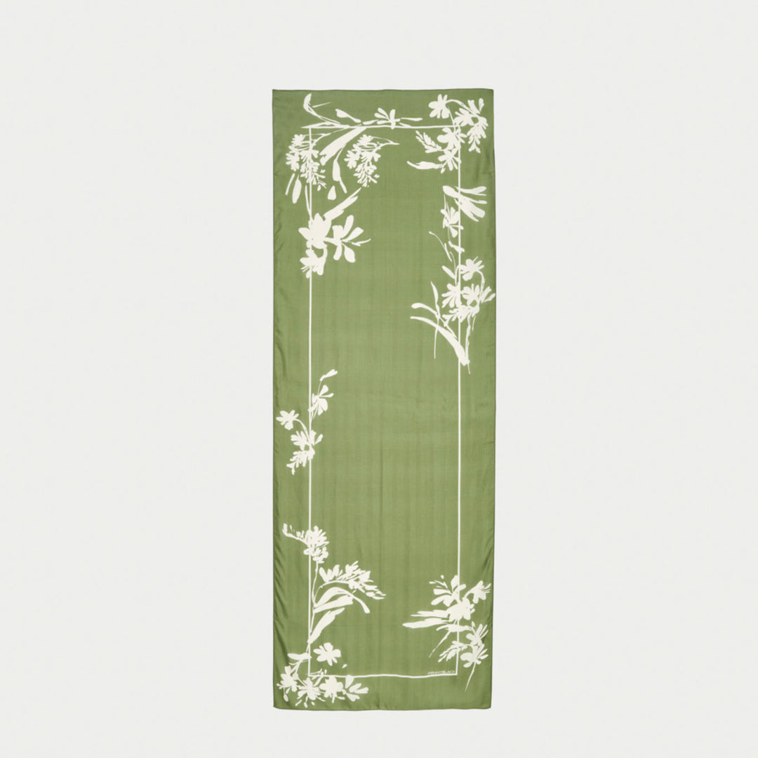 Stola in seta jacquard PennyBlack | Verde oliva
