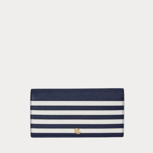 Lauren Ralph Lauren Slim Striped Wallet | Navy/White