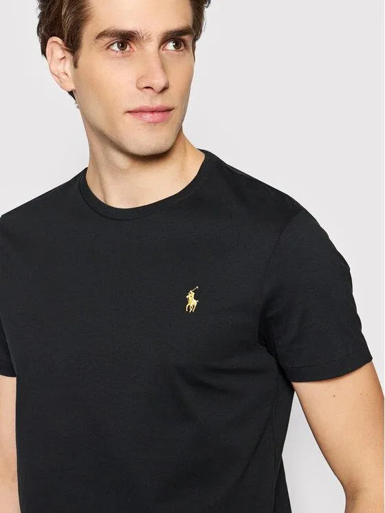 Ralph Lauren Custom Slim Fit Yellow Pony T-Shirt | Black