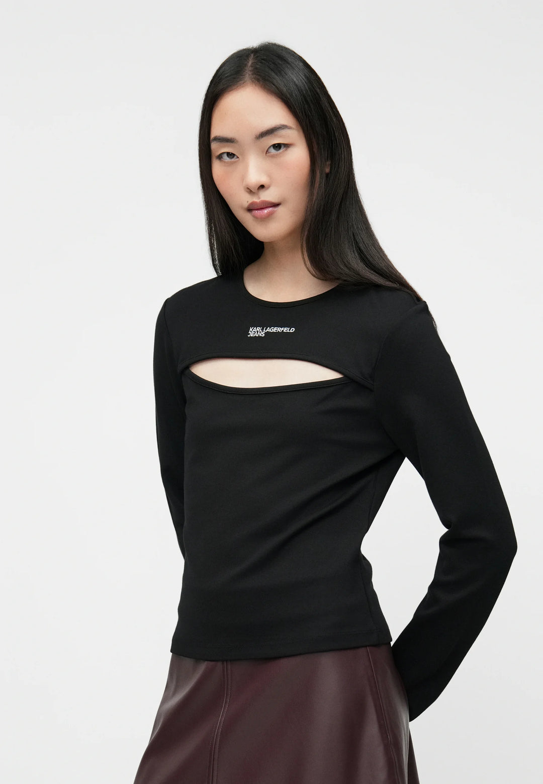 Karl Lagerfeld Milano Cut Out Women's Top | Black