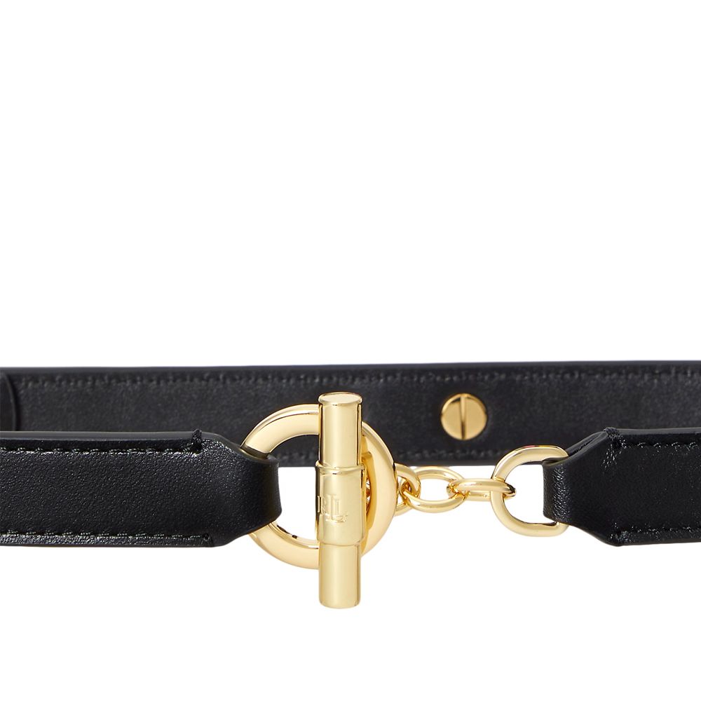 Lauren Ralph Lauren Skinny Leather Belt | Black