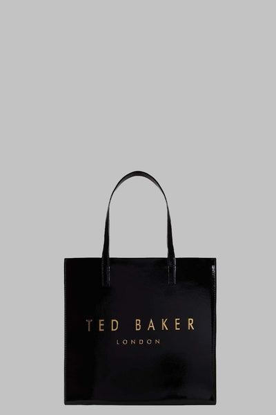 Ted Baker Crinkon Μεγάλη Τσάντα με Χρυσά Γράμματα | Μαύρο