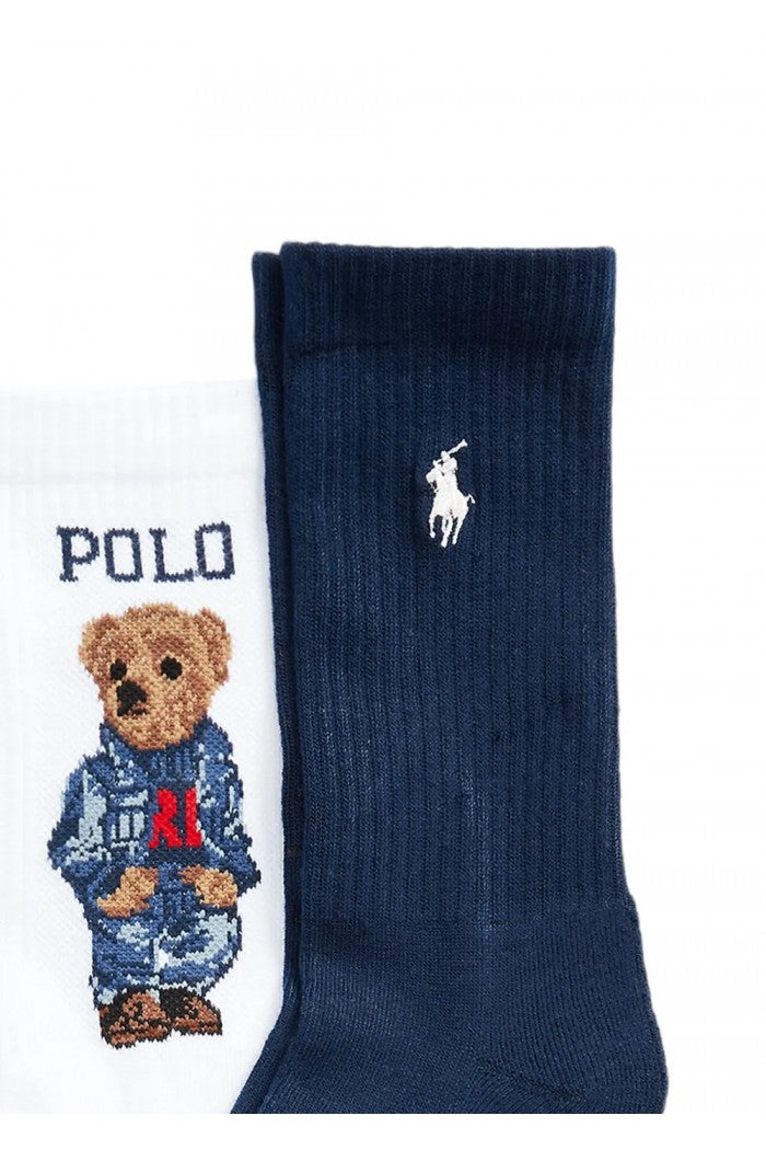 Ralph Lauren Bear Women's Socks 3 Pack | Navy/White/Grey