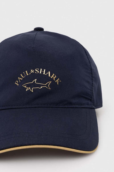 Paul & Shark Logo Print Baseball Cap | Navy/Gold