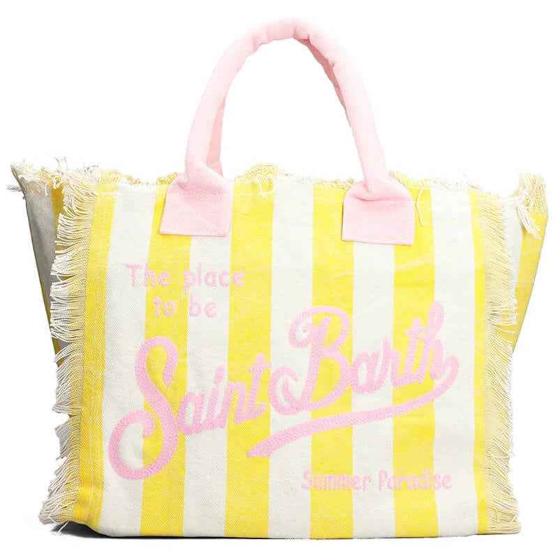 MC2 Saint Barth Vanity Canvas Bag | Yellow/Pink