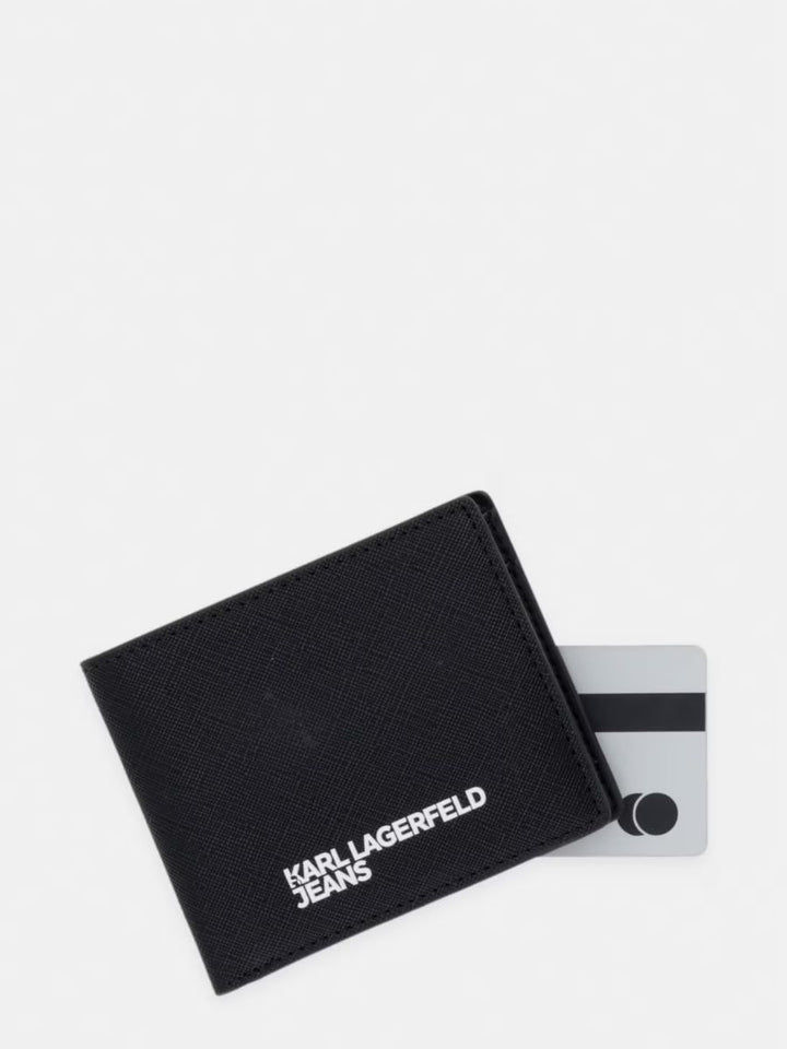 Karl Lagerfeld Saffiano Wallet with Logo | Black