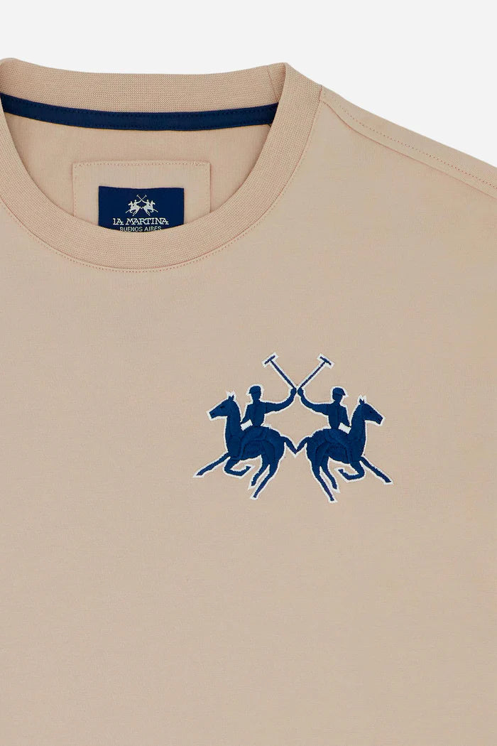 Camiseta de punto grueso para hombre de La Martina con logotipo en 3D | Humus