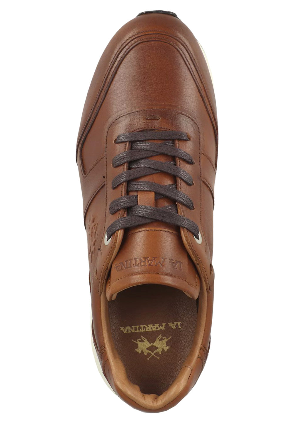 La Martina Ανδρικά δερμάτινα sneakers - Brim | Κονιάκ