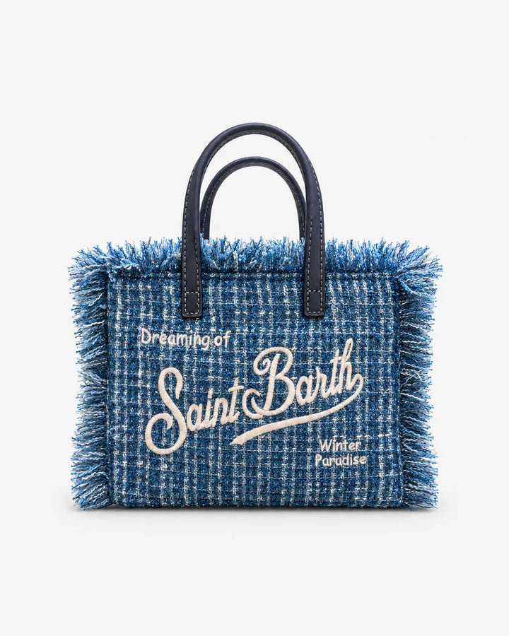 MC2 Saint Barth حقيبة Vanity Mini من التويد | أزرق فاتح