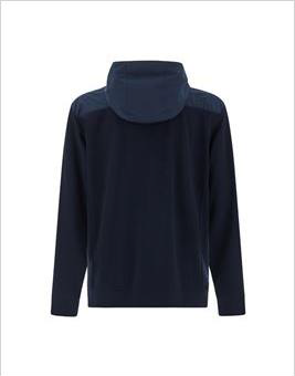 Paul &amp; Shark Stretch Viscose Hoodie with Alcantara Details | Navy