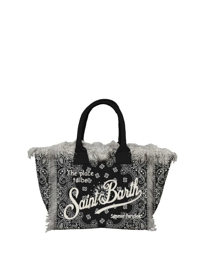 MC2 Saint Barth Vanity Cotton Canvas Tote Bag | Black