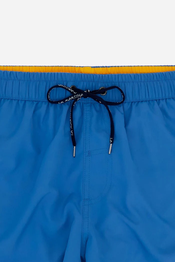 La Martina Men’s Solid Nylon Swim Shorts | Riviera Blue