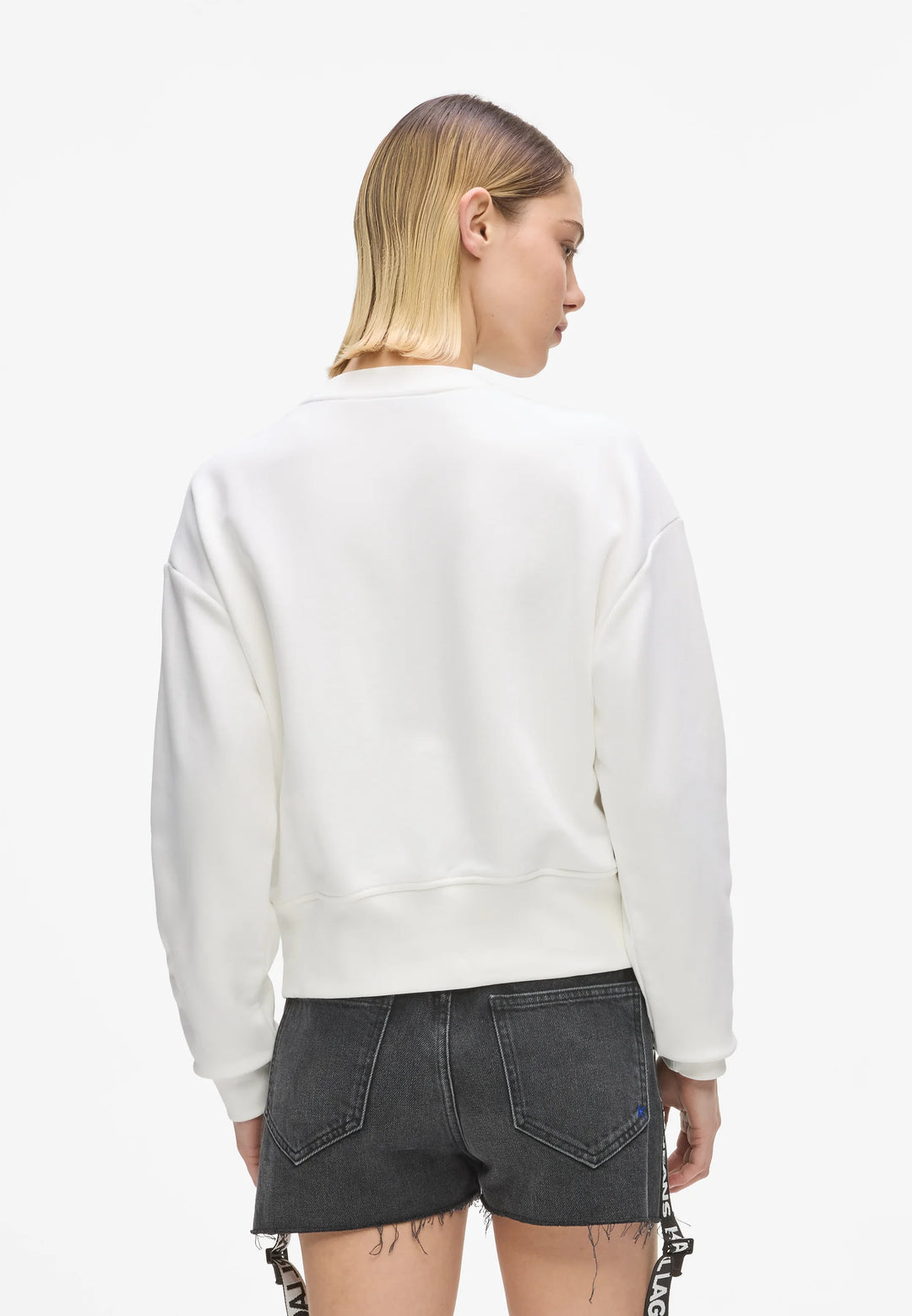 Karl Lagerfeld Monogram Logo Sweatshirt in Regular Fit | Egret